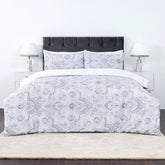 100% Cotton Sateen Printed Duvet Cover Set - 300 Thread Count Luxury Bedding - Ultra Soft & Breathable - 18506