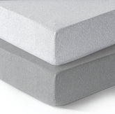 100% Cotton Jersey Fitted Cot Sheet Pack of 2 - Grey & Silver Grey - Soft & Breathable Baby Bedding - Fits 140x70cm & 120x60cm Cots