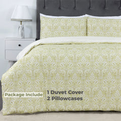 100% Cotton Sateen Printed Duvet Cover Set - 300 Thread Count Luxury Bedding - Ultra Soft & Breathable - 16830