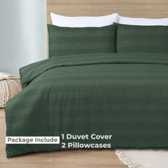 Luxury Waffle Stripe Duvet Cover Set - Soft Polycotton Blend with Button Closure - Stylish & Breathable Bedding in Trendy Colours