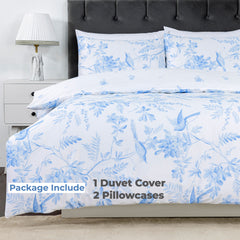 100% Cotton Sateen Printed Duvet Cover Set - 300 Thread Count Luxury Bedding - Ultra Soft & Breathable - 18497