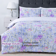100% Cotton Sateen Printed Duvet Cover Set - 300 Thread Count Luxury Bedding - Ultra Soft & Breathable - 18518