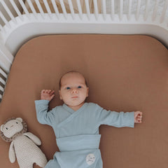 100% Cotton Jersey Fitted Cot Sheet Pack of 2 - Green & Mustard - Soft & Breathable Baby Bedding – Fits 140x70cm & 120x60cm Cots