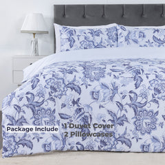 100% Cotton Sateen Printed Duvet Cover Set - 300 Thread Count Luxury Bedding - Ultra Soft & Breathable - 18491