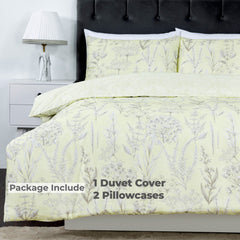 100% Cotton Sateen Printed Duvet Cover Set - 300 Thread Count Luxury Bedding - Ultra Soft & Breathable - 15437