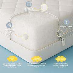 Baby Cot Bed Mattress - 120 x 60 x 13cm Hypoallergenic, Waterproof & Breathable with Removable Washable Polyester Cover