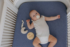 100% Cotton Jersey Fitted Cot Sheet Pack of 2 - Denim Blue & Sky Blue - Soft & Breathable Baby Bedding – Fits 140x70cm & 120x60cm Cots