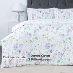 100% Cotton Sateen Printed Duvet Cover Set - 300 Thread Count Luxury Bedding - Ultra Soft & Breathable - 11487