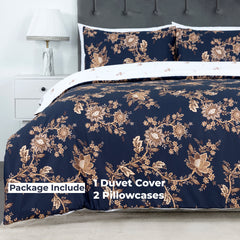 100% Cotton Sateen Printed Duvet Cover Set - 300 Thread Count Luxury Bedding - Ultra Soft & Breathable - MM81
