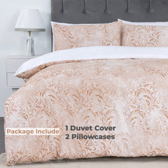100% Cotton Sateen Printed Duvet Cover Set - 300 Thread Count Luxury Bedding - Ultra Soft & Breathable - 18505