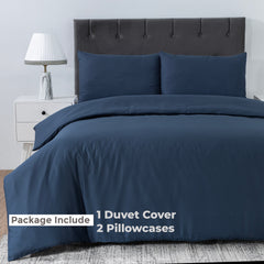 Elegant Dobby Stripe Duvet Cover Set - Soft Polycotton Blend with Button Closure - Luxury Bedding in Different Colors