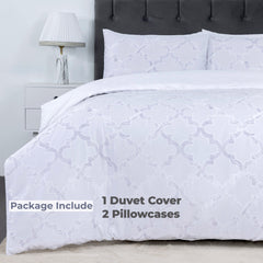 100% Cotton Sateen Printed Duvet Cover Set - 300 Thread Count Luxury Bedding - Ultra Soft & Breathable - 18496