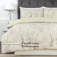 100% Cotton Sateen Printed Duvet Cover Set - 300 Thread Count Luxury Bedding - Ultra Soft & Breathable - 15437