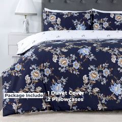 100% Cotton Sateen Printed Duvet Cover Set - 300 Thread Count Luxury Bedding - Ultra Soft & Breathable - 16856