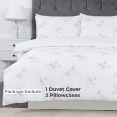 100% Cotton Sateen Printed Duvet Cover Set - 300 Thread Count Luxury Bedding - Ultra Soft & Breathable - 16838