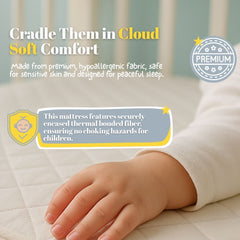 Baby Cot Bed Mattress - 120 x 60 x 13cm Hypoallergenic, Waterproof & Breathable with Removable Washable Polyester Cover