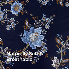 100% Cotton Sateen Printed Duvet Cover Set - 300 Thread Count Luxury Bedding - Ultra Soft & Breathable - 16856