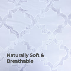 100% Cotton Sateen Printed Duvet Cover Set - 300 Thread Count Luxury Bedding - Ultra Soft & Breathable - 18496