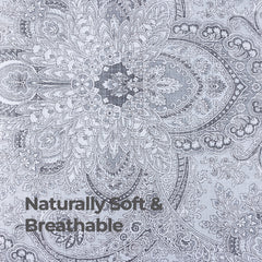 100% Cotton Sateen Printed Duvet Cover Set - 300 Thread Count Luxury Bedding - Ultra Soft & Breathable - 18506