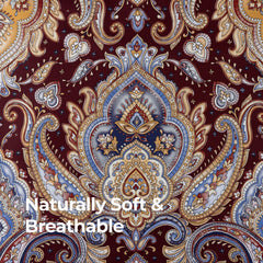 100% Cotton Sateen Printed Duvet Cover Set - 300 Thread Count Luxury Bedding - Ultra Soft & Breathable - 16850