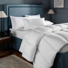 Striped Microfibre Duvet – Lightweight, Anti Allergy Quilt – Hotel Quality Bedding – All Sizes & Togs Available