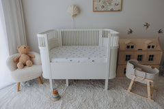 100% Cotton Jersey Fitted Cot Sheet Pack of 2 - Denim Blue & Animal Print - Soft & Breathable Baby Bedding – Fits 140x70cm & 120x60cm Cots