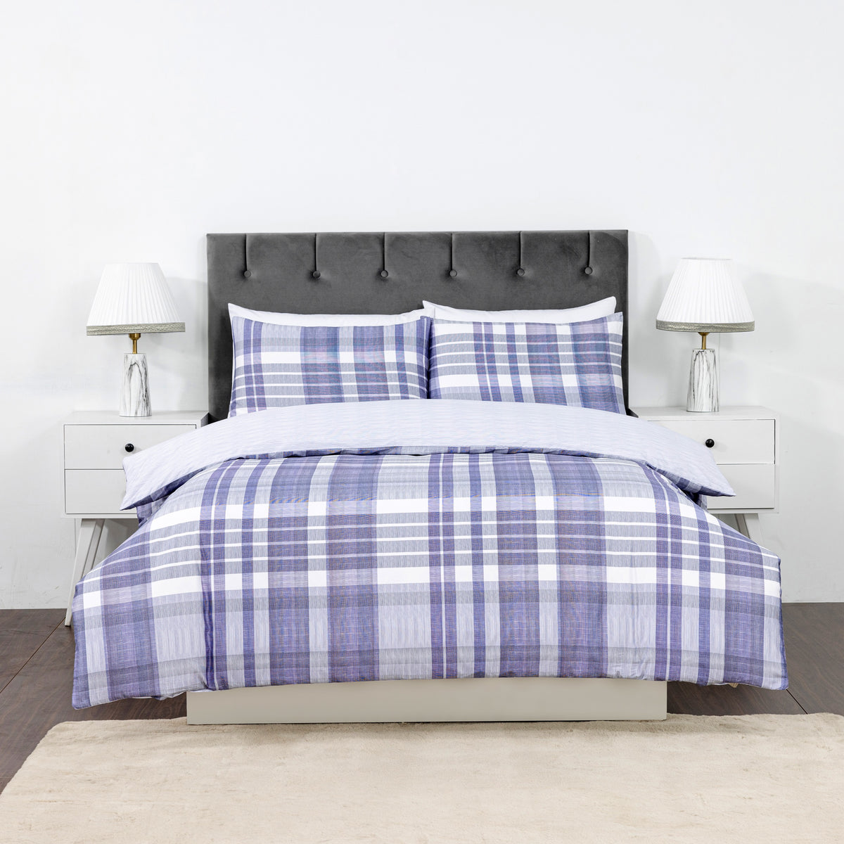 100% Cotton Sateen Printed Duvet Cover Set - 300 Thread Count Luxury Bedding - Ultra Soft & Breathable - 16871