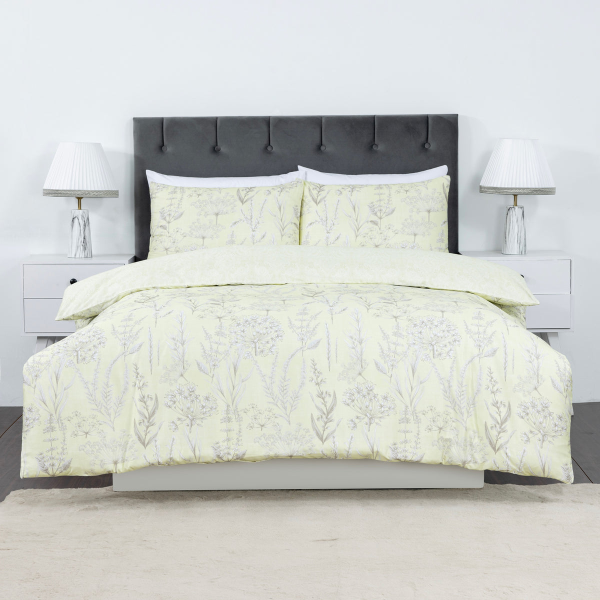 100% Cotton Sateen Printed Duvet Cover Set - 300 Thread Count Luxury Bedding - Ultra Soft & Breathable - 15437