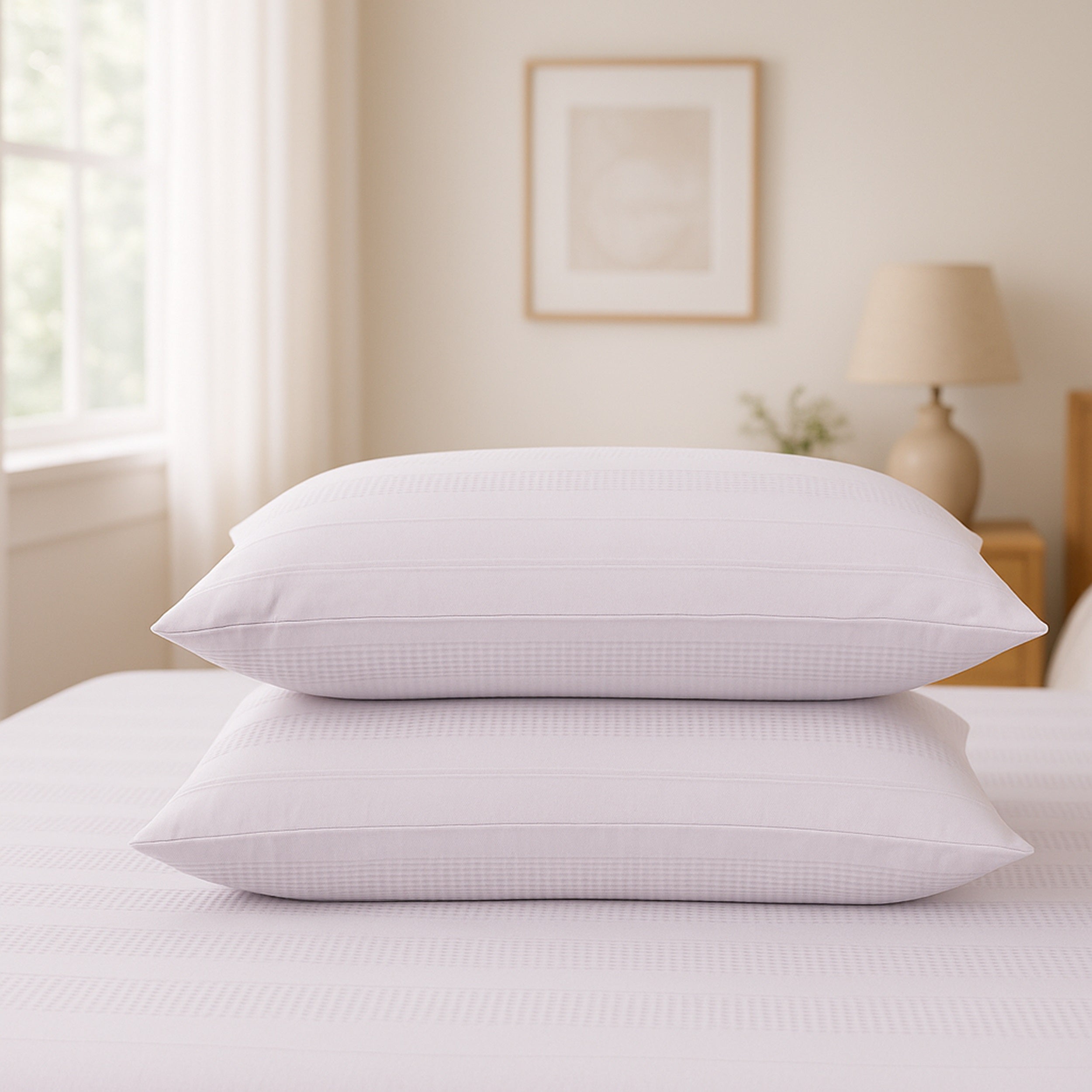 Luxury Waffle Stripe Duvet Cover Set - Soft Polycotton Blend with Button Closure - Stylish & Breathable Bedding in Trendy Colours