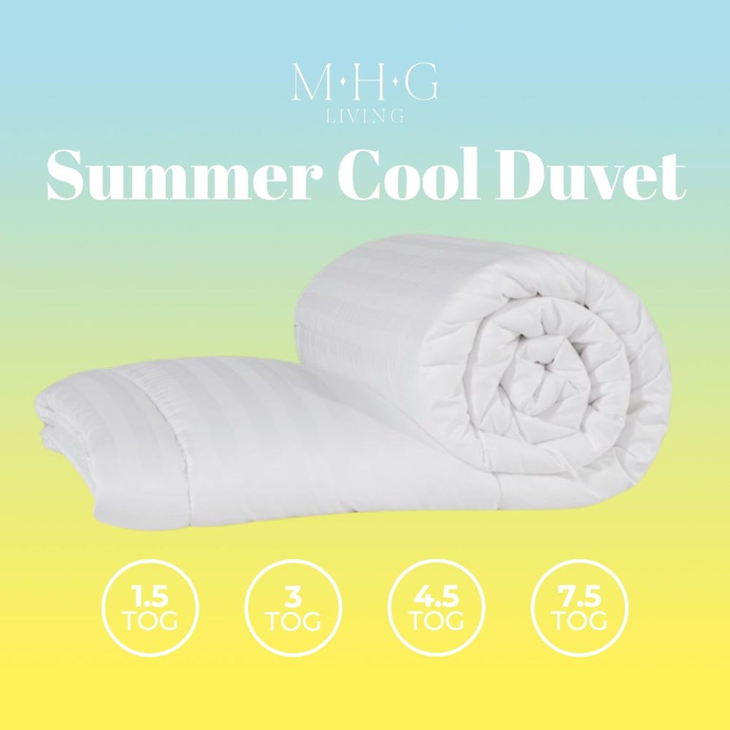 Luxury 3 Tog Summer Duvet - Lightweight, Breathable & Hypoallergenic Satin Stripe Quilt