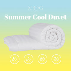 Luxury 3 Tog Summer Duvet - Lightweight, Breathable & Hypoallergenic Satin Stripe Quilt