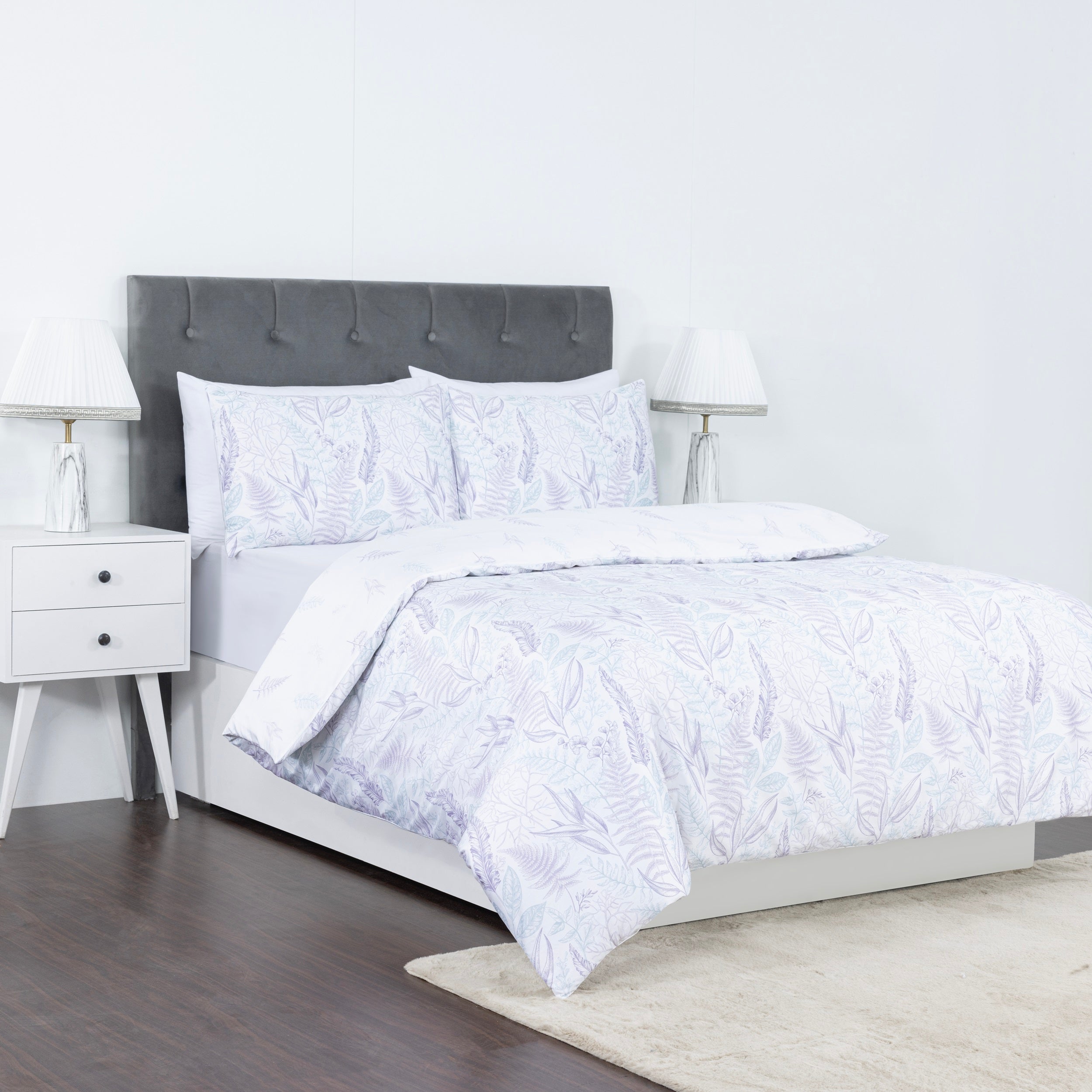 100% Cotton Sateen Printed Duvet Cover Set - 300 Thread Count Luxury Bedding - Ultra Soft & Breathable - 16870