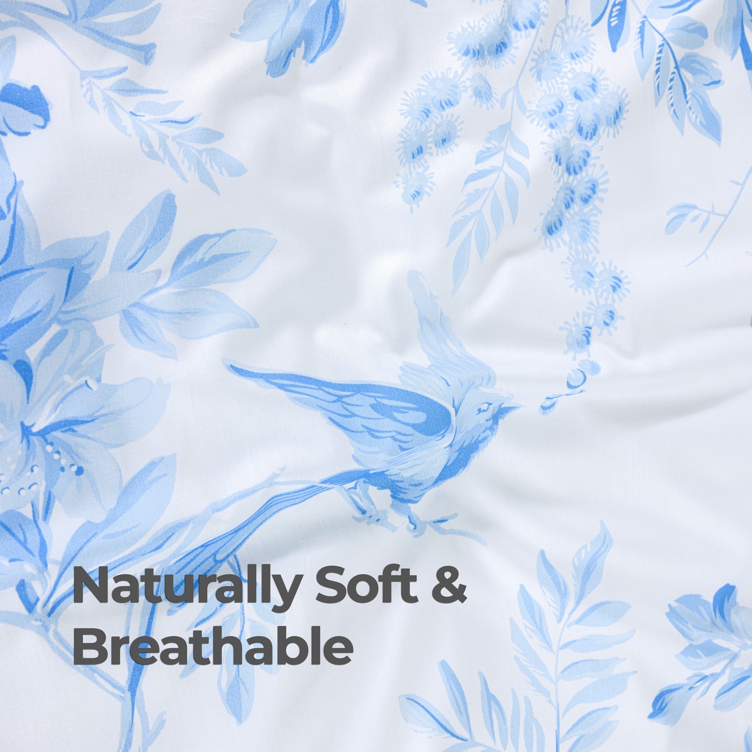 100% Cotton Sateen Printed Duvet Cover Set - 300 Thread Count Luxury Bedding - Ultra Soft & Breathable - 18497