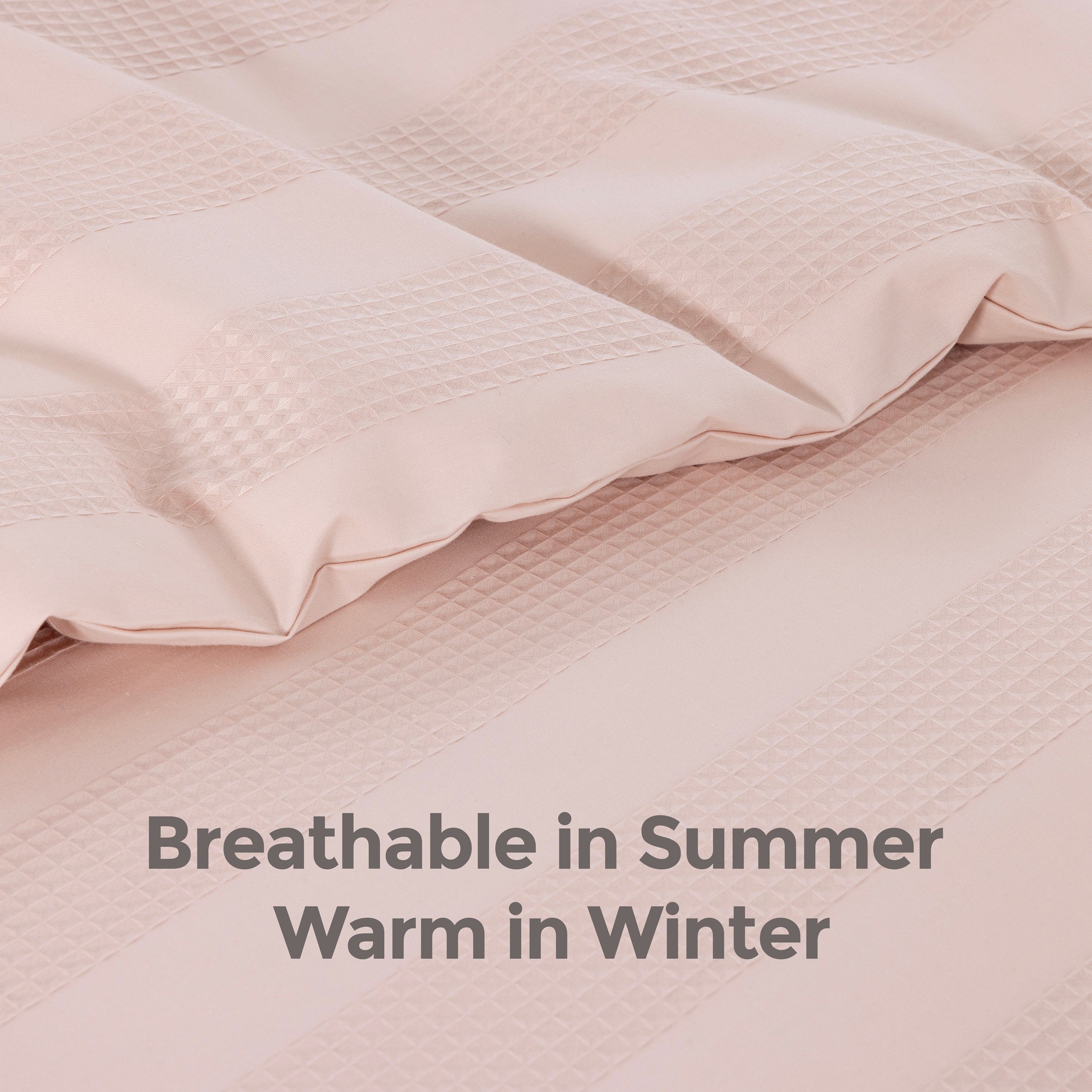 Luxury Waffle Stripe Duvet Cover Set - Soft Polycotton Blend with Button Closure - Stylish & Breathable Bedding in Trendy Colours