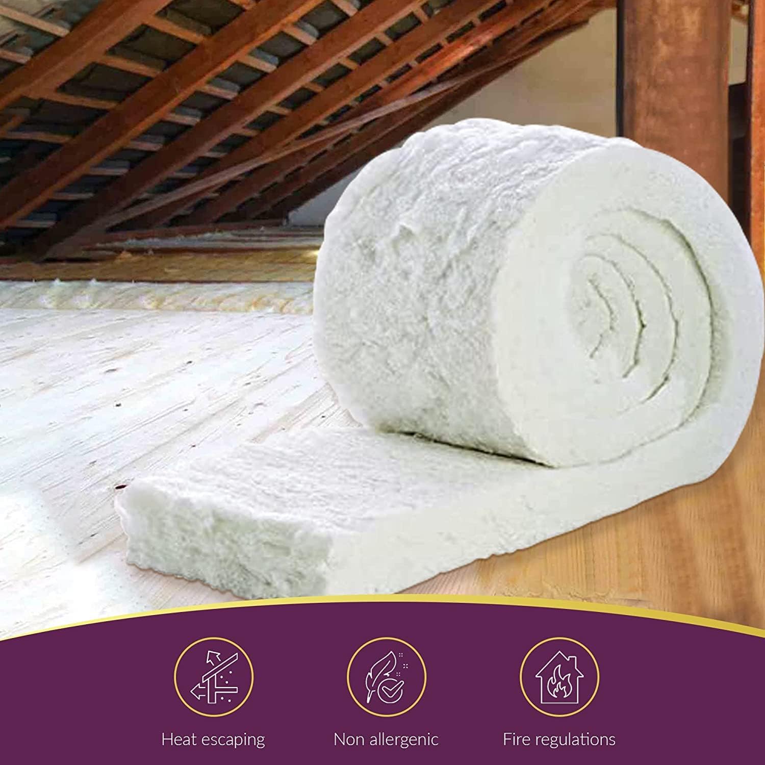 MHG Living Loft Insulation Roll – L8m x W370mm x T110mm | Premium Itch-Free Polyester for Roof, Door, Window & Shed Insulation | Energy-Saving, Easy-Install Weather Stripping