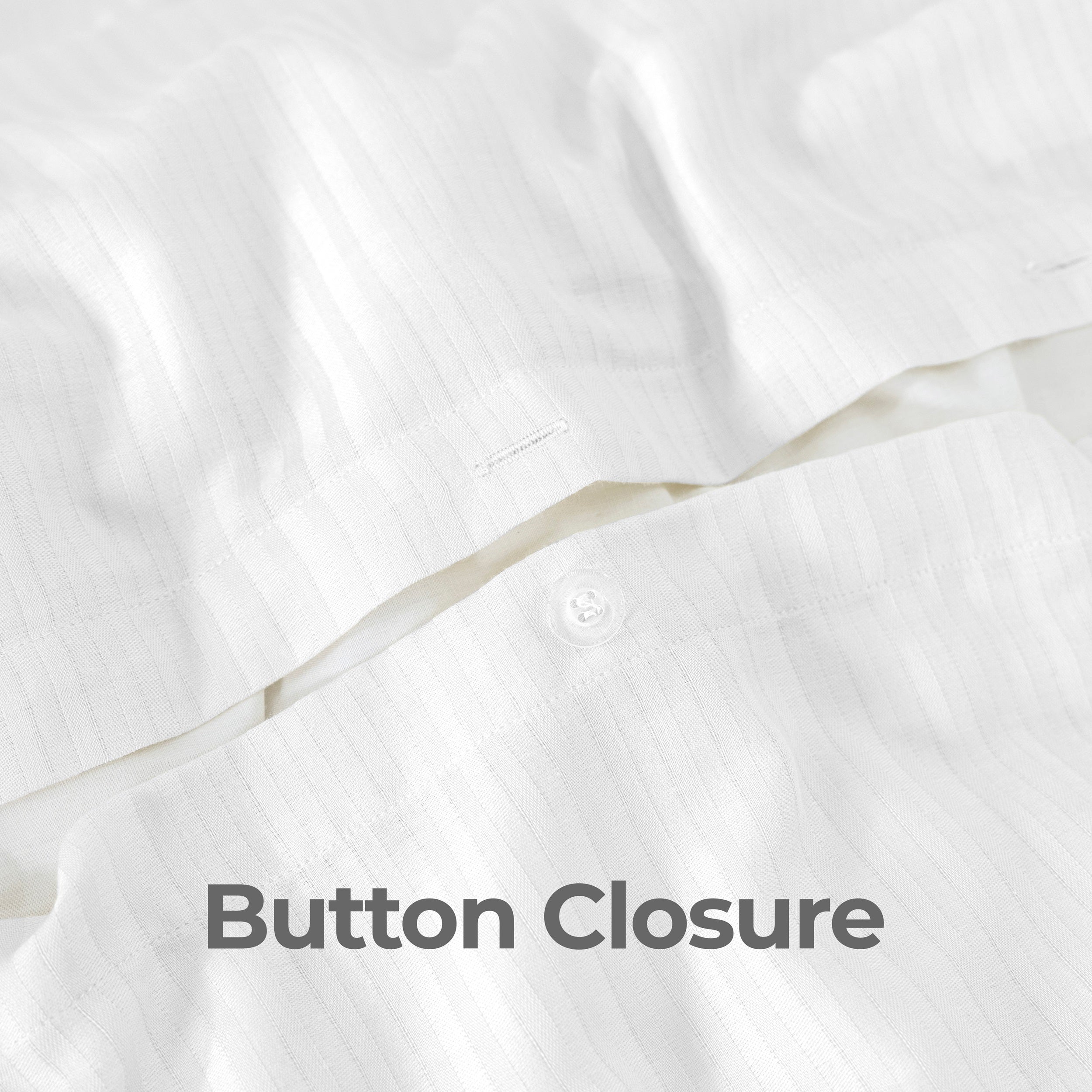 Elegant Dobby Stripe Duvet Cover Set - Soft Polycotton Blend with Button Closure - Luxury Bedding in Different Colors