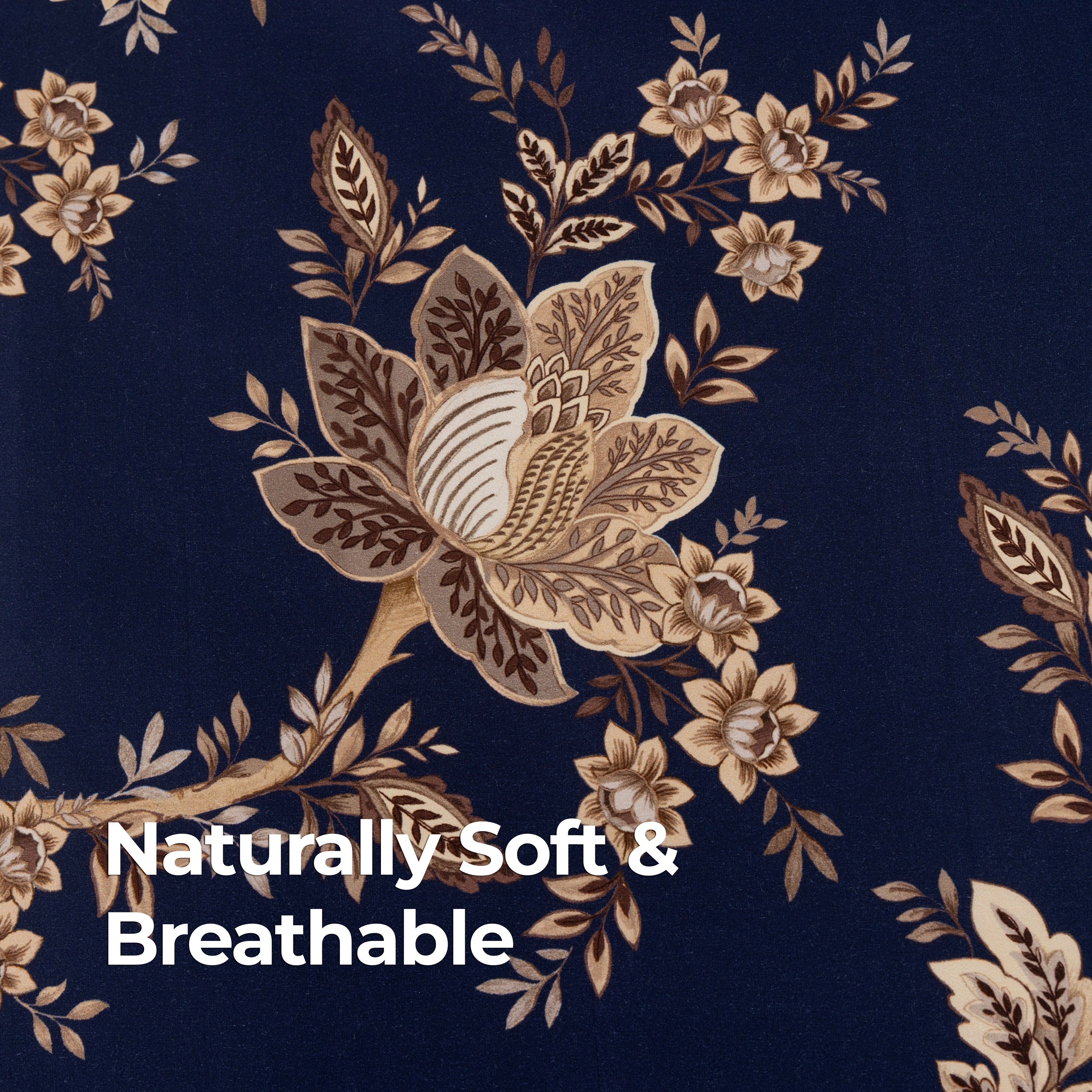 100% Cotton Sateen Printed Duvet Cover Set - 300 Thread Count Luxury Bedding - Ultra Soft & Breathable - MM81