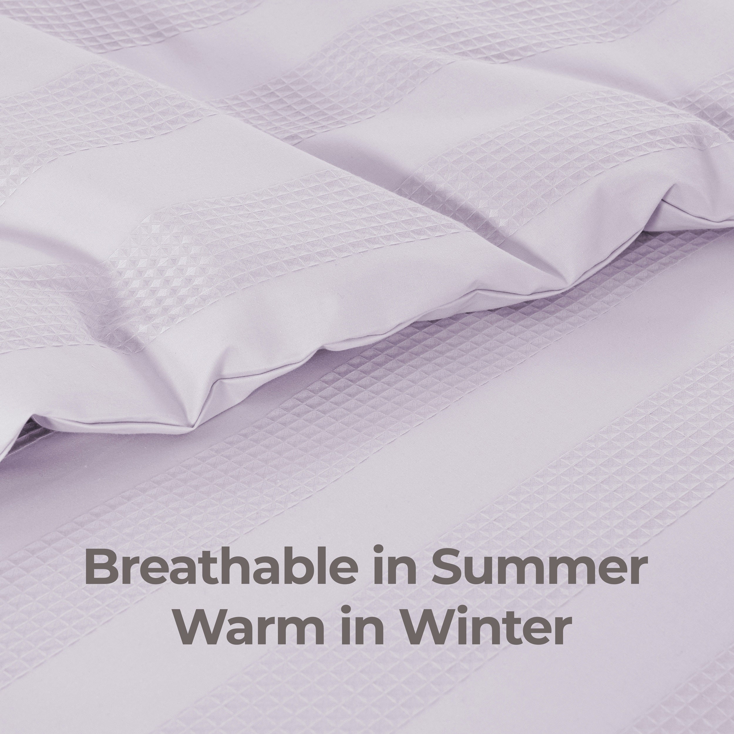 Luxury Waffle Stripe Duvet Cover Set - Soft Polycotton Blend with Button Closure - Stylish & Breathable Bedding in Trendy Colours
