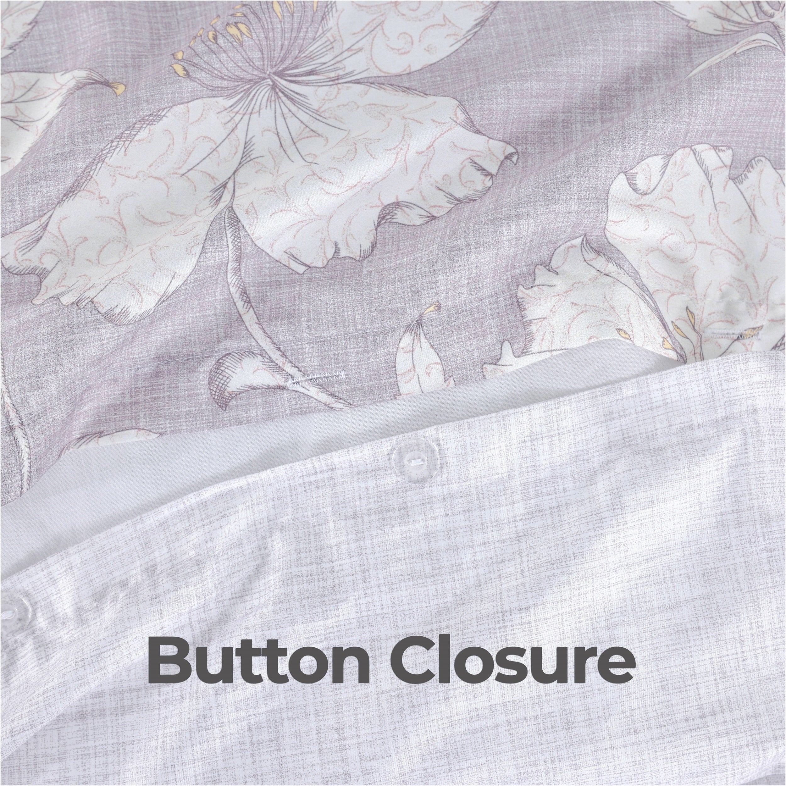 100% Cotton Sateen Printed Duvet Cover Set - 300 Thread Count Luxury Bedding - Ultra Soft & Breathable - Tulip Flower