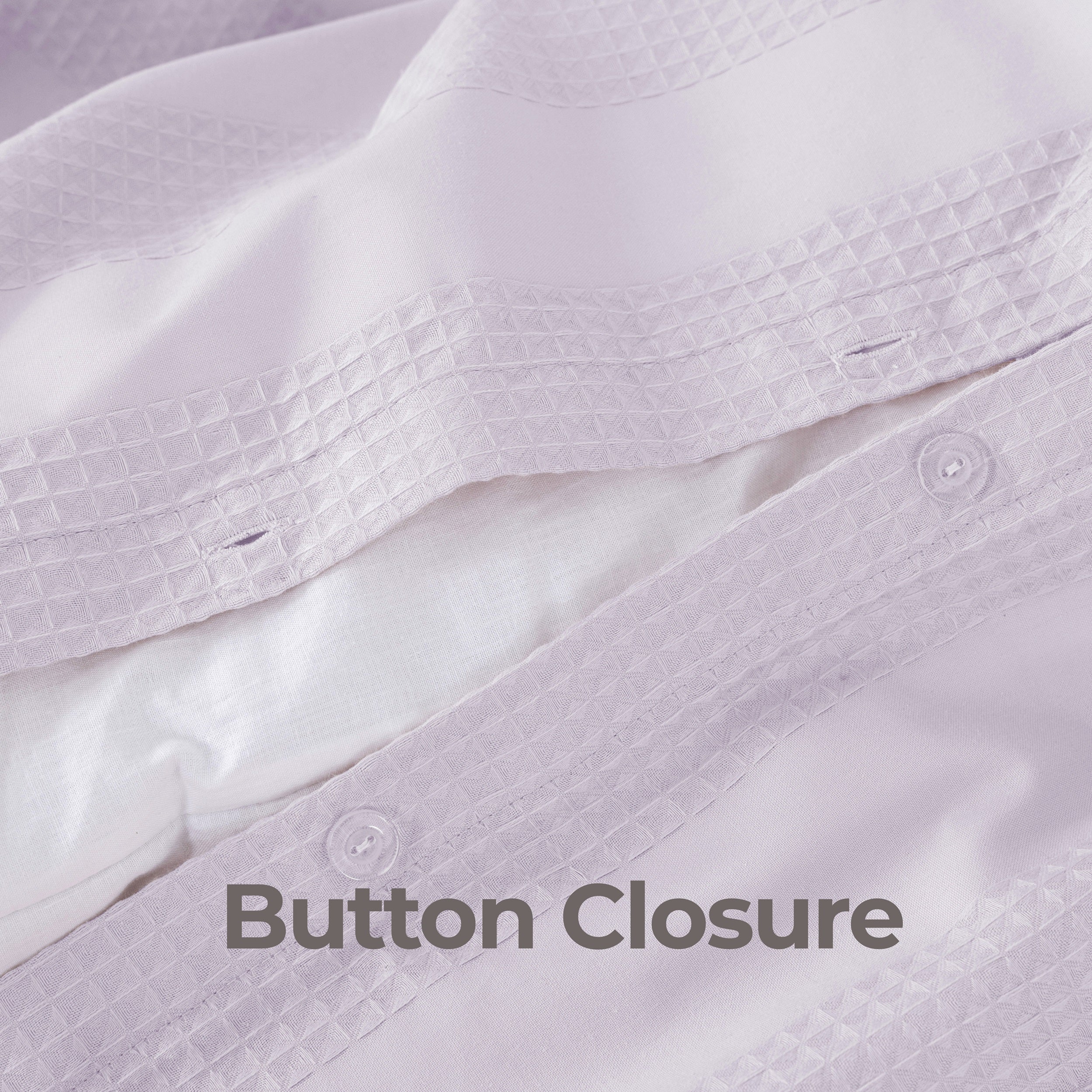 Luxury Waffle Stripe Duvet Cover Set - Soft Polycotton Blend with Button Closure - Stylish & Breathable Bedding in Trendy Colours