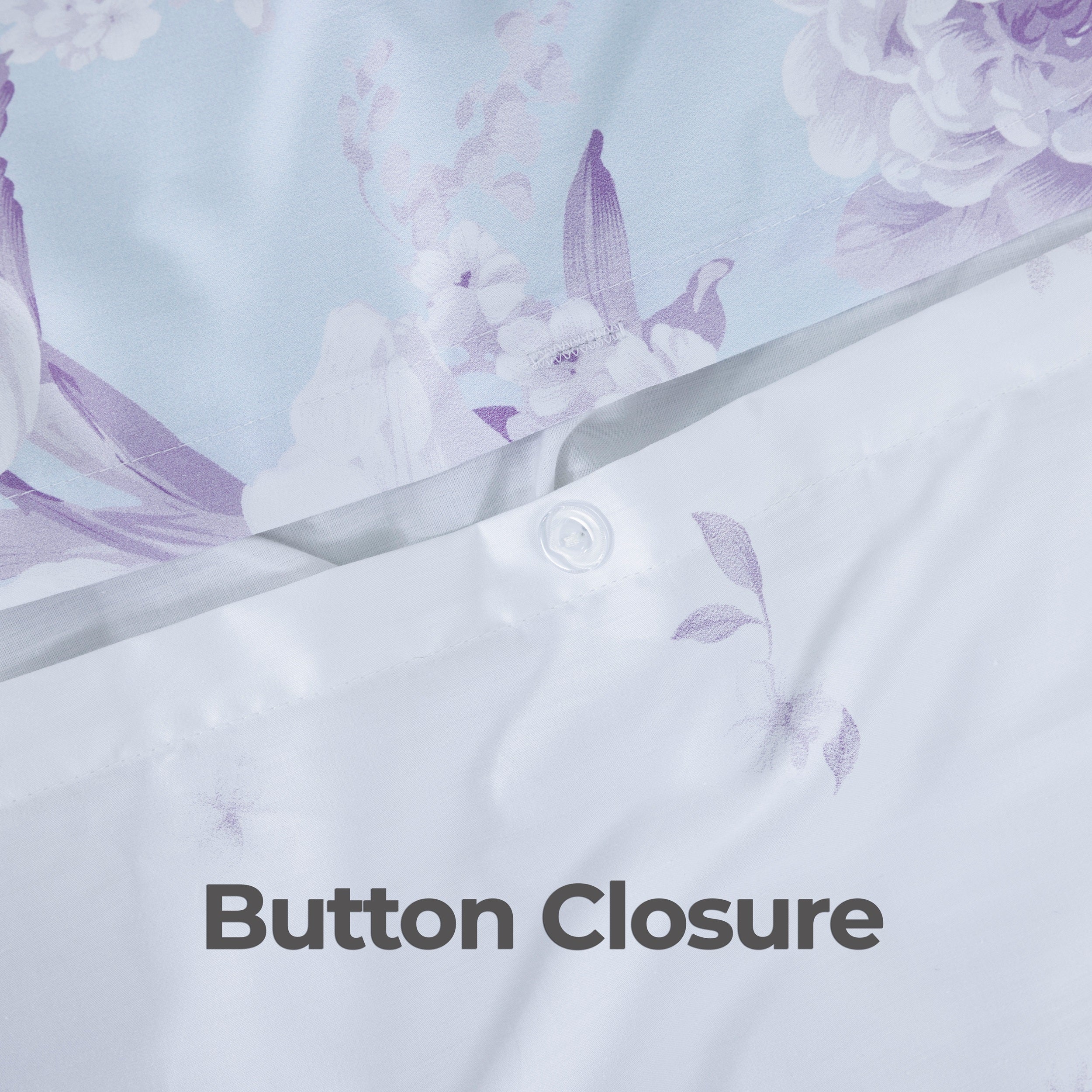 100% Cotton Sateen Printed Duvet Cover Set - 300 Thread Count Luxury Bedding - Ultra Soft & Breathable - Bella Floral