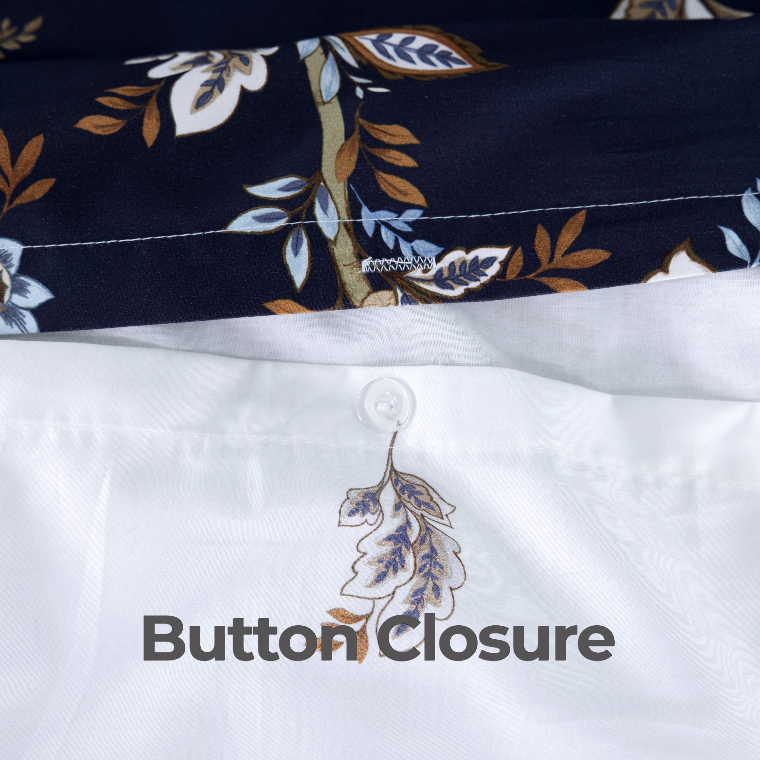 100% Cotton Sateen Printed Duvet Cover Set - 300 Thread Count Luxury Bedding - Ultra Soft & Breathable - 16856