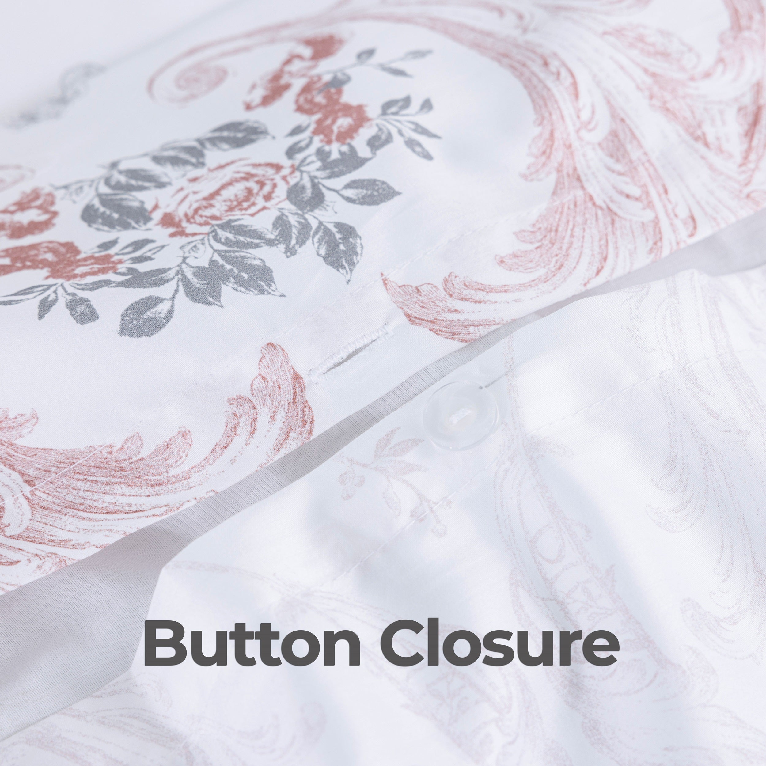 100% Cotton Sateen Printed Duvet Cover Set - 300 Thread Count Luxury Bedding - Ultra Soft & Breathable - 14121