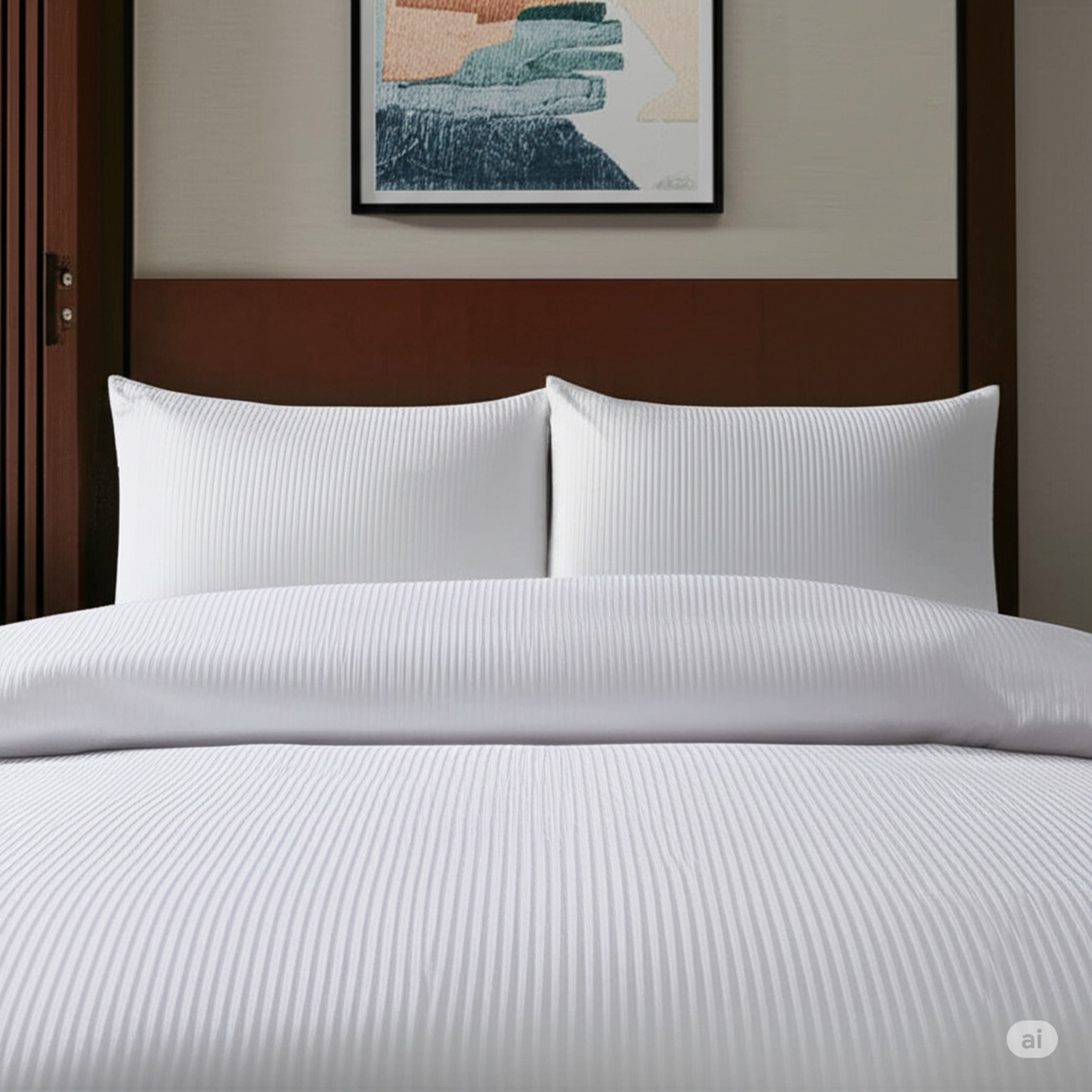 Elegant Dobby Stripe Duvet Cover Set - Soft Polycotton Blend with Button Closure - Luxury Bedding in Different Colors